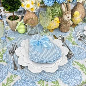 Blue gingham placemat set