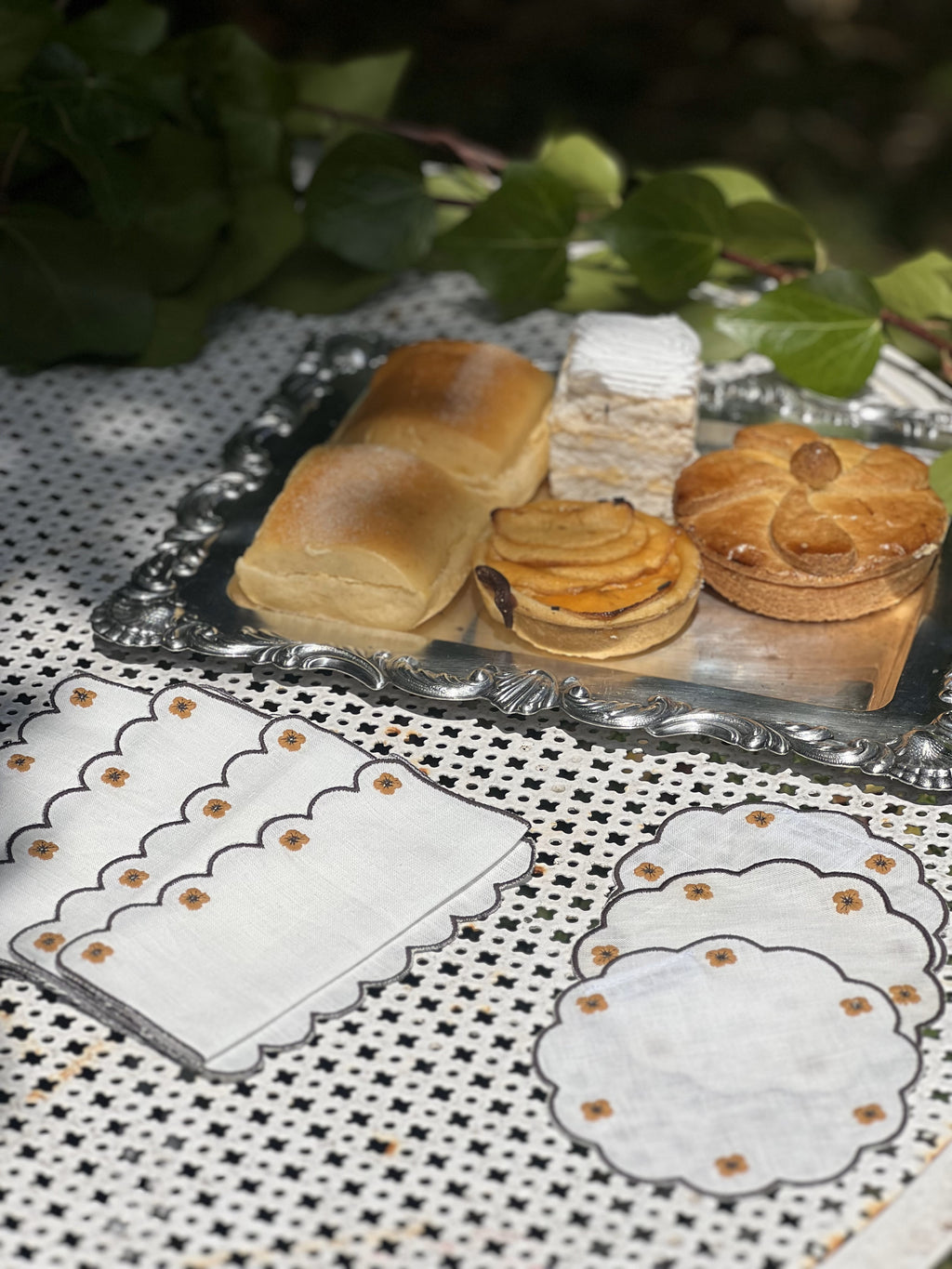 Spring Cocktail Napkins in Brown, Set of 6