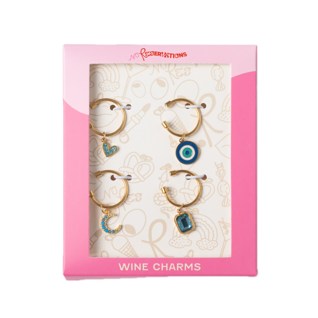 Blue Set Wine Charm Bundle, Set of 4