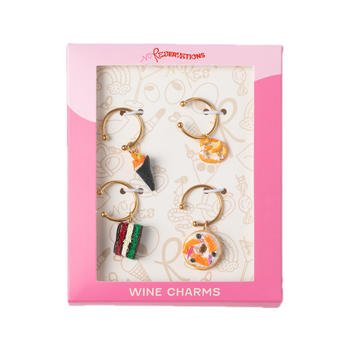 Foodie Wine Charm Bundle, Set of 4