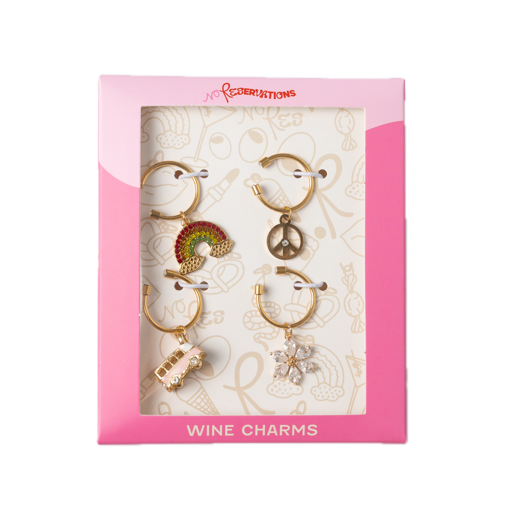 Groovy Wine Charm Bundle, Set of 4