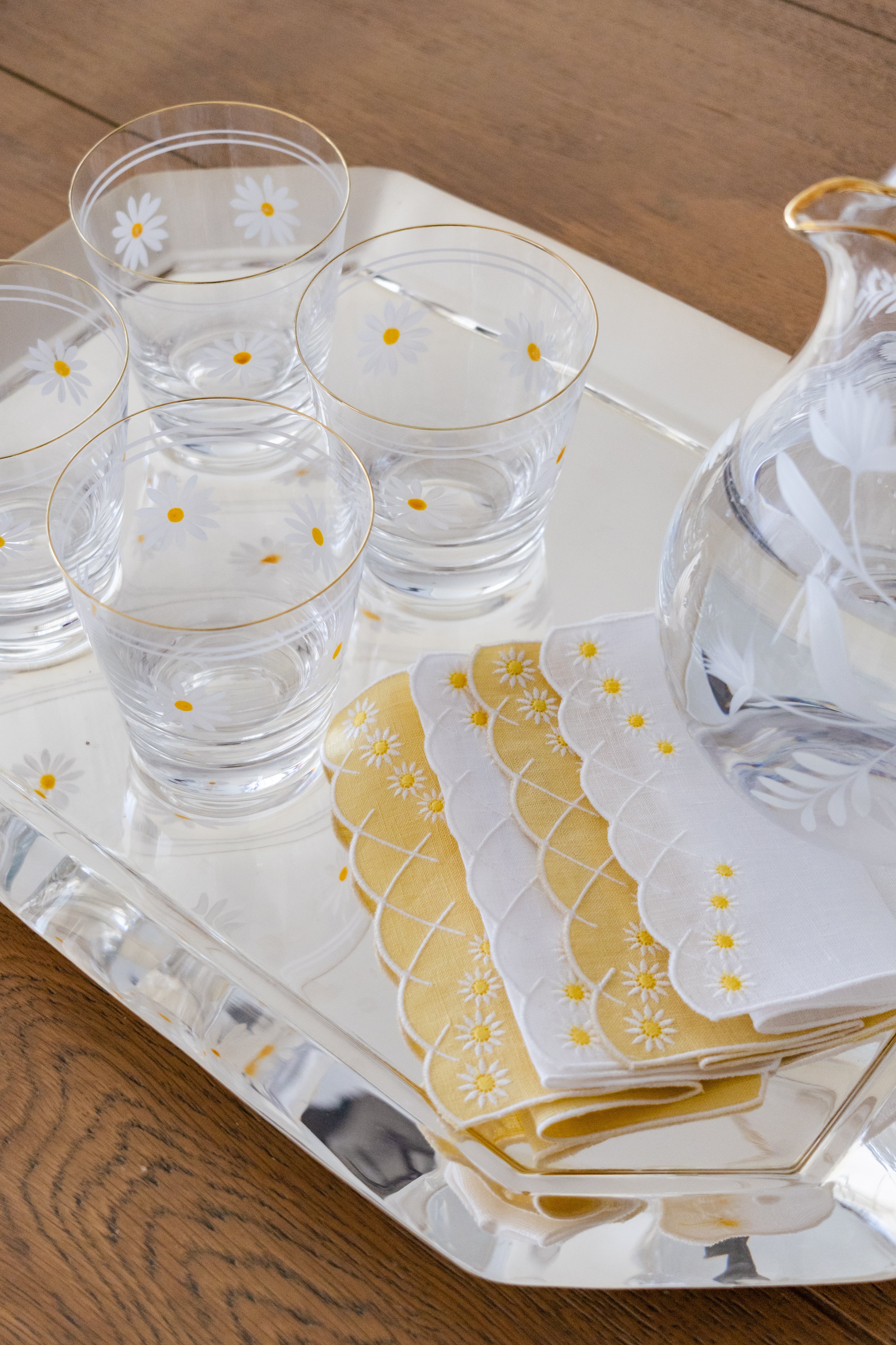 Daisy Aperitivo Cocktail Napkin in Yellow, Set of 4