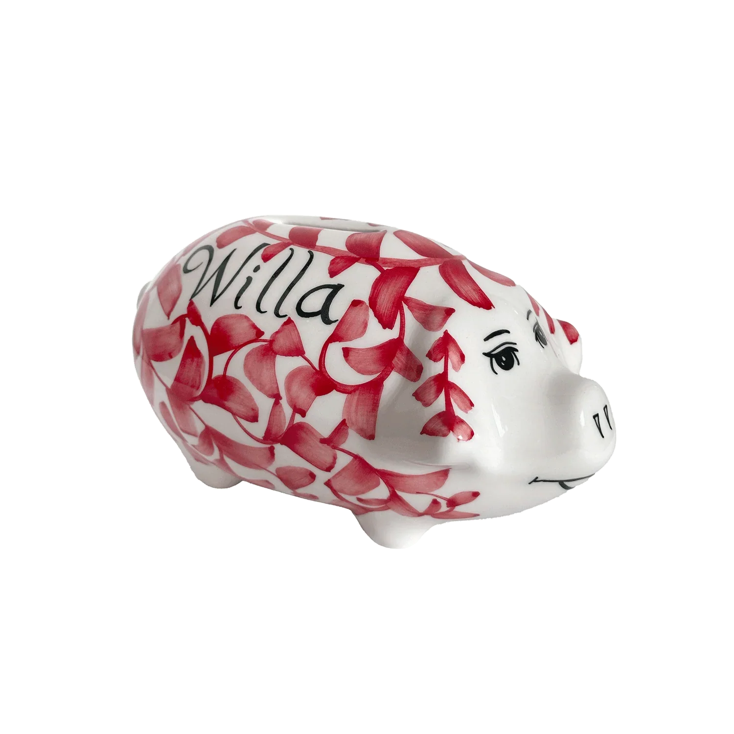Personalized Red Piggy Bank