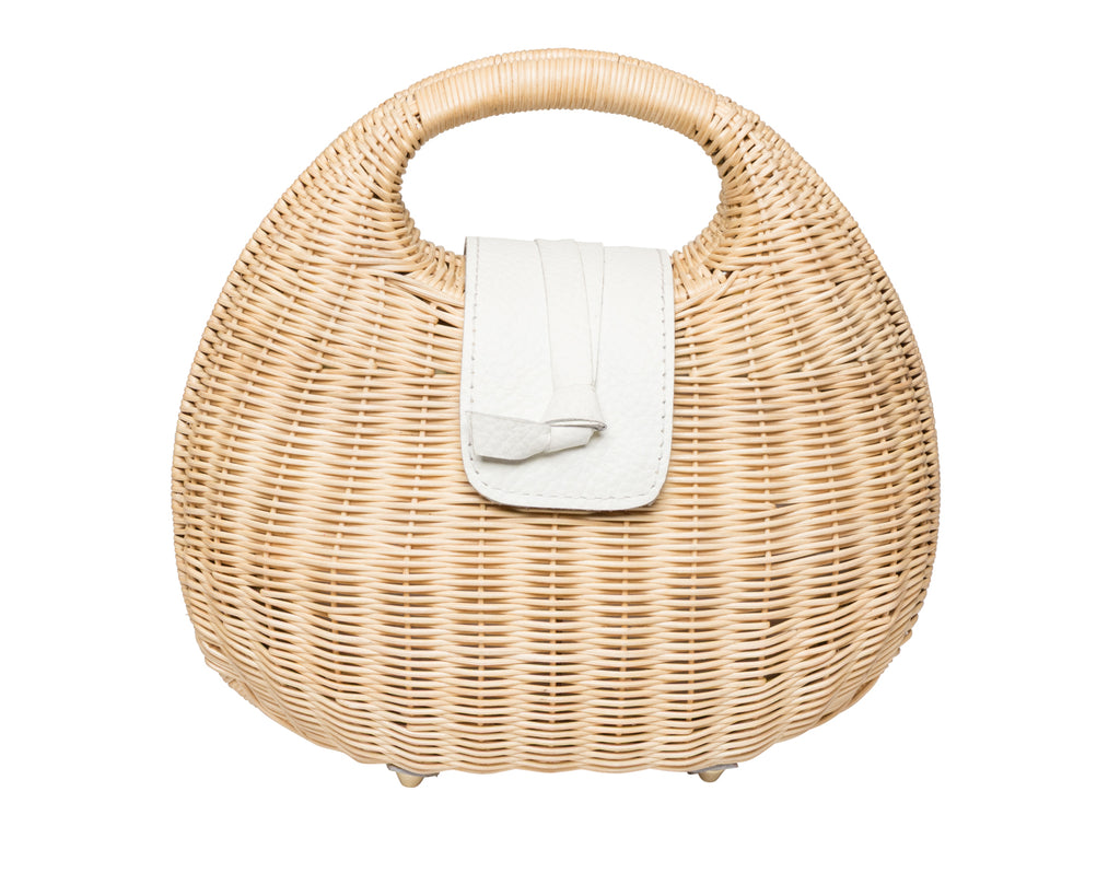 Isi Clutch in Natural/White