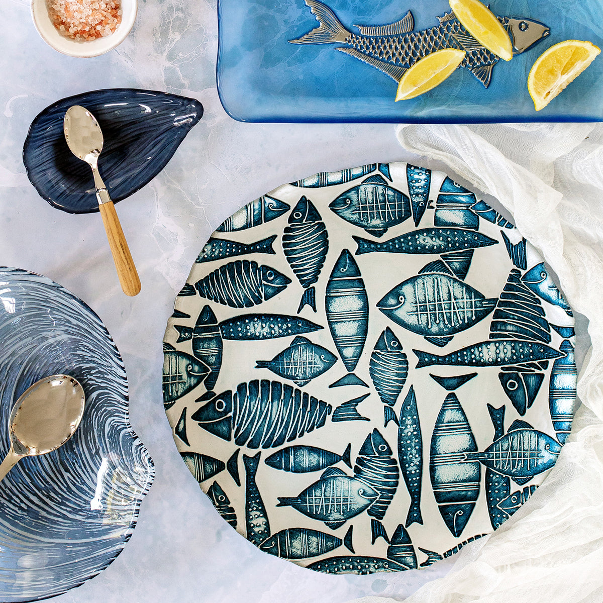 Isola Glass Round Platter