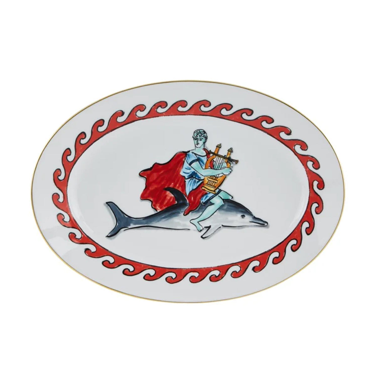 Il Viaggio Di Nettuno Dolphin Oval Platter
