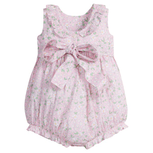 Little English traditional children's clothing.  Light pink floral bubble for baby girl for Spring