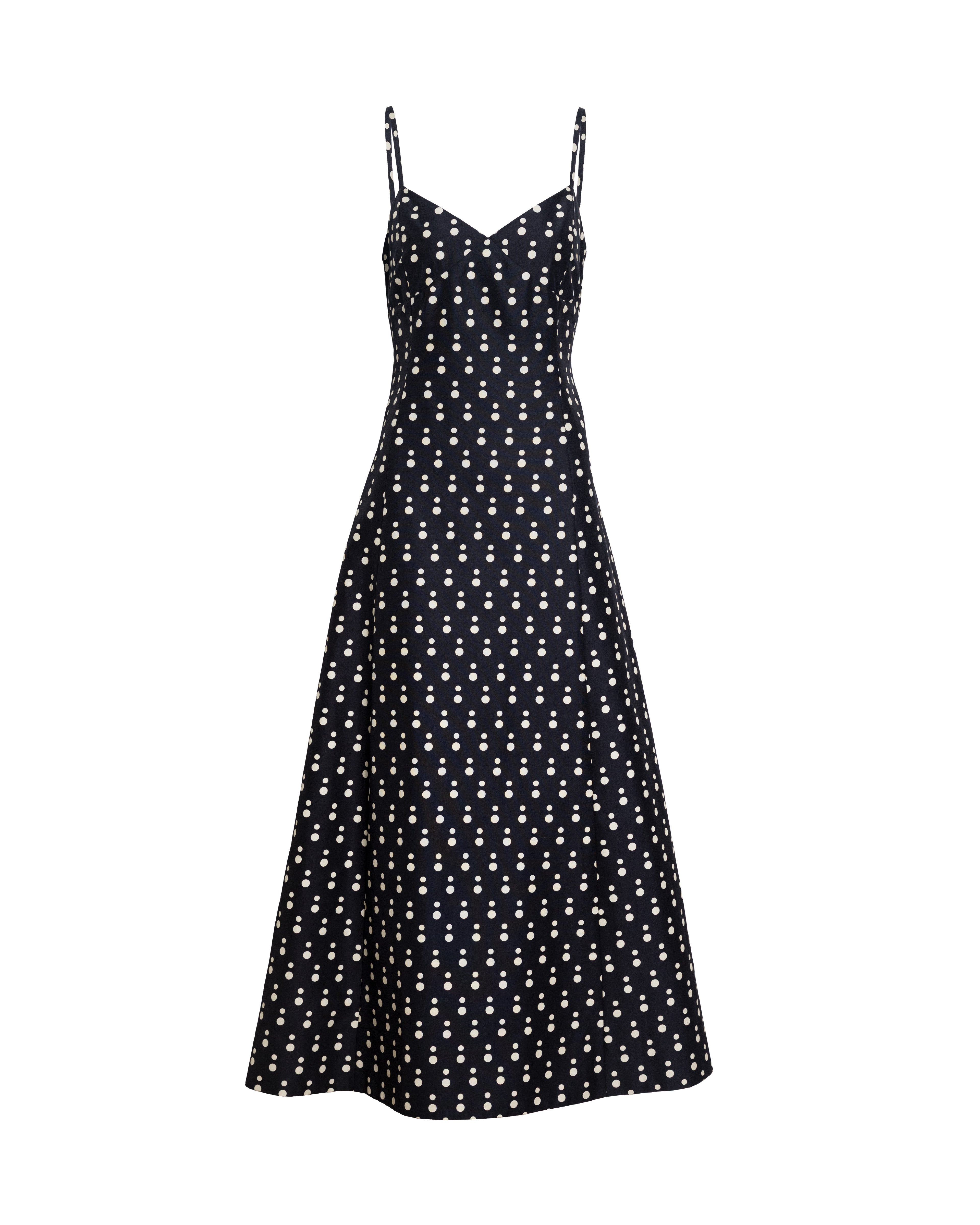 Isabelle Dot Dress in Noir/Ivory