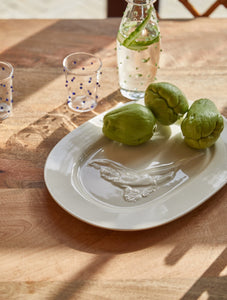 Issy Granger Ceramic Serving Plate. Ancient Rome. Bacchus Plate. White Ceramic platter.