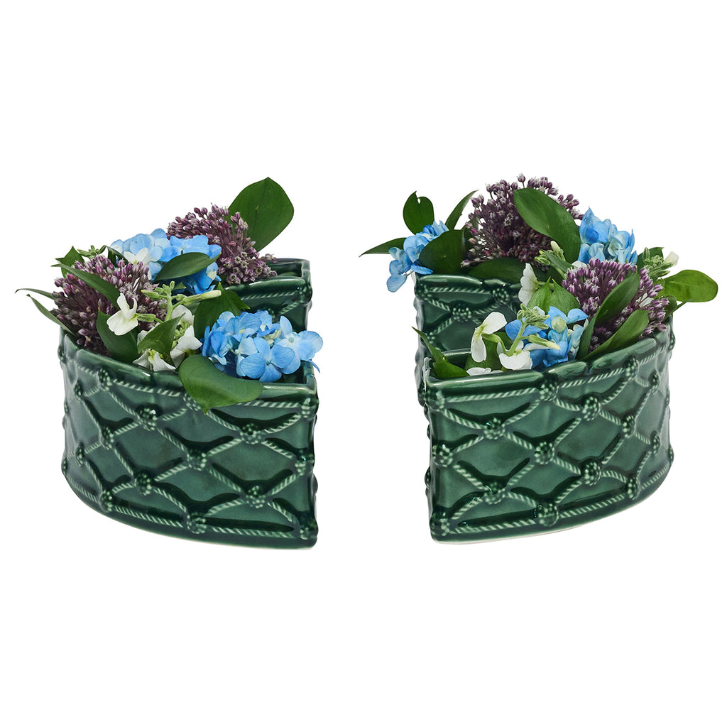 Berry & Thread Petite Parterre Garden Half Circle Vase n Basil, Set of 2