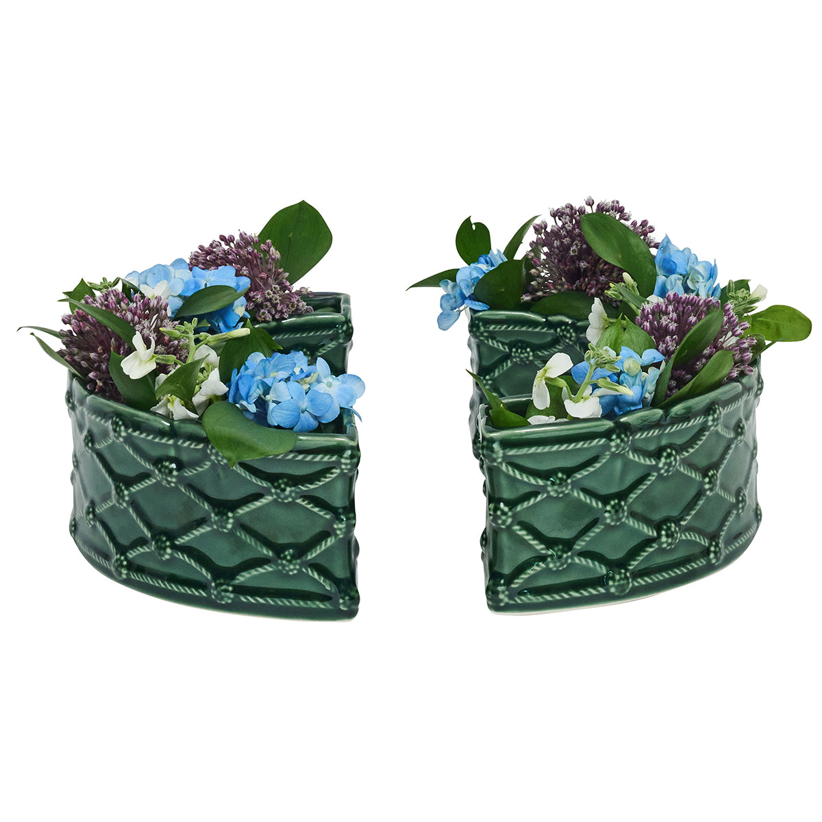 Berry & Thread Petite Parterre Garden Half Circle Vase n Basil, Set of 2