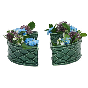 Berry & Thread Petite Parterre Garden Half Circle Vase n Basil, Set of 2