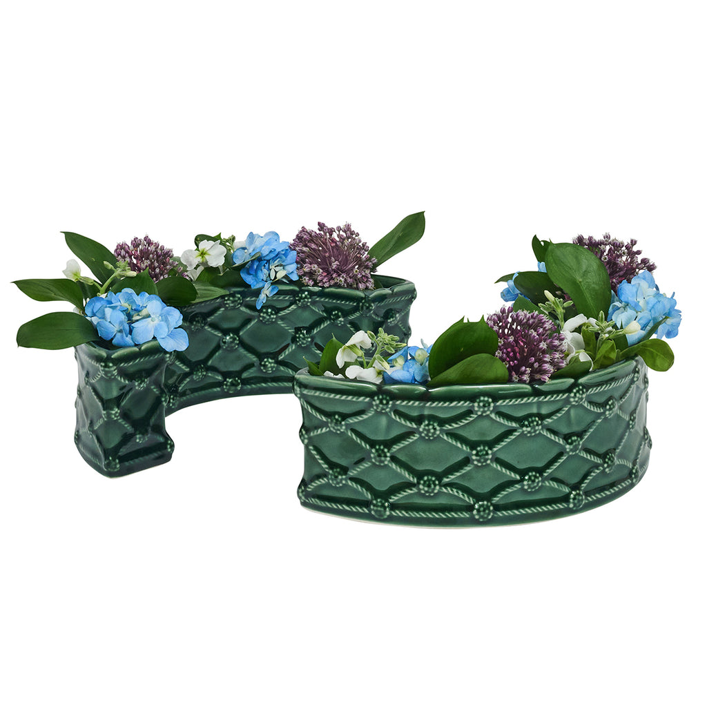 Berry & Thread Petite Parterre Garden Half Circle Vase n Basil, Set of 2