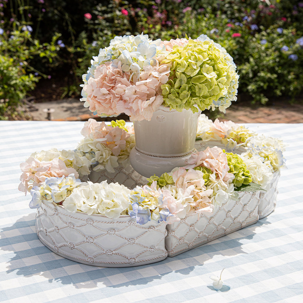 Berry & Thread Petite Parterre Garden 8" Planter in Whitewash, Set of 2