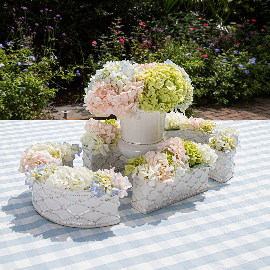 Berry & Thread Petite Parterre Garden 8" Planter in Whitewash, Set of 2