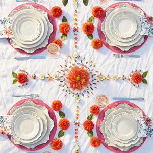 Berry & Thread Scalloped Charger/Platter in Whitewash