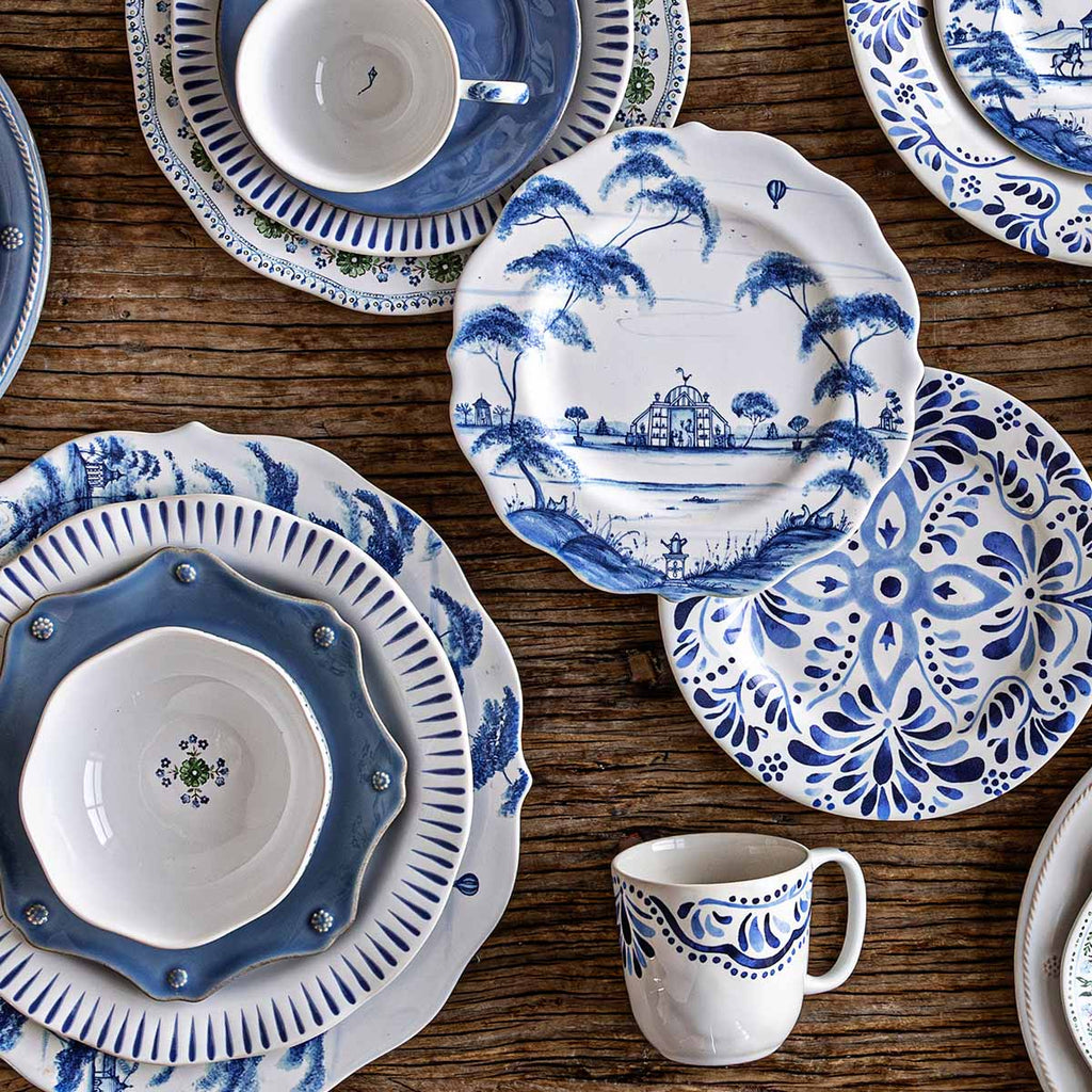 Berry & Thread Scalloped Dessert/Salad Plate in Chambray