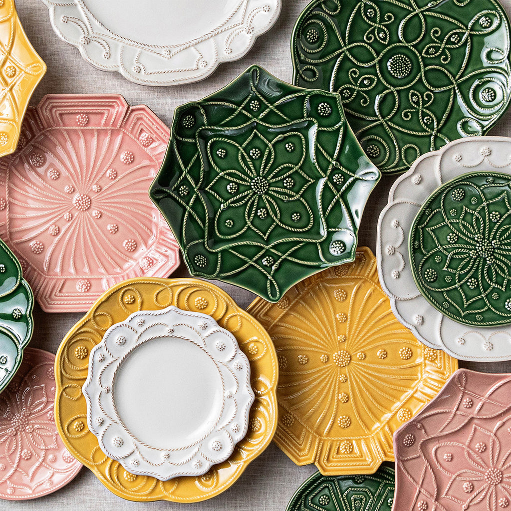 Jardins Du Monde Side/Cocktail Plate Assorted, Set of 4 in Basil