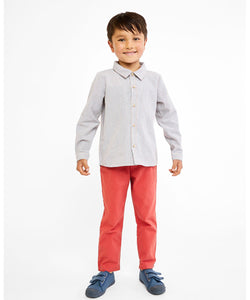Jeffie Shirt in Indigo Linen Stripe