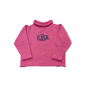 Jersey Rollneck Sweater in Fuchsia