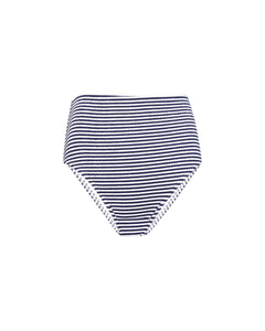 Seamless Kaia Bikini Bottom in Maritime Blue & Cream Multi