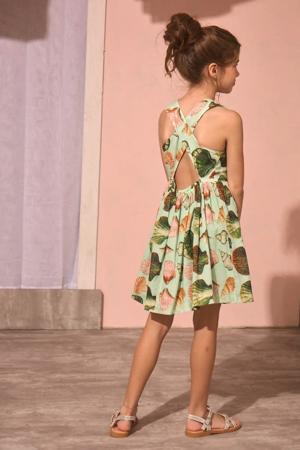 The Kids June Dress in Somers Shell Mint.