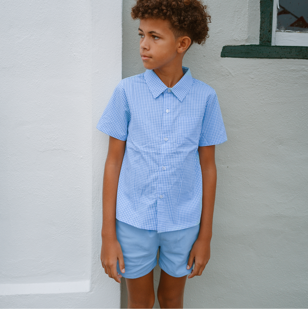 Boys Clearwater Blue Ultra-Soft Twill Shorts