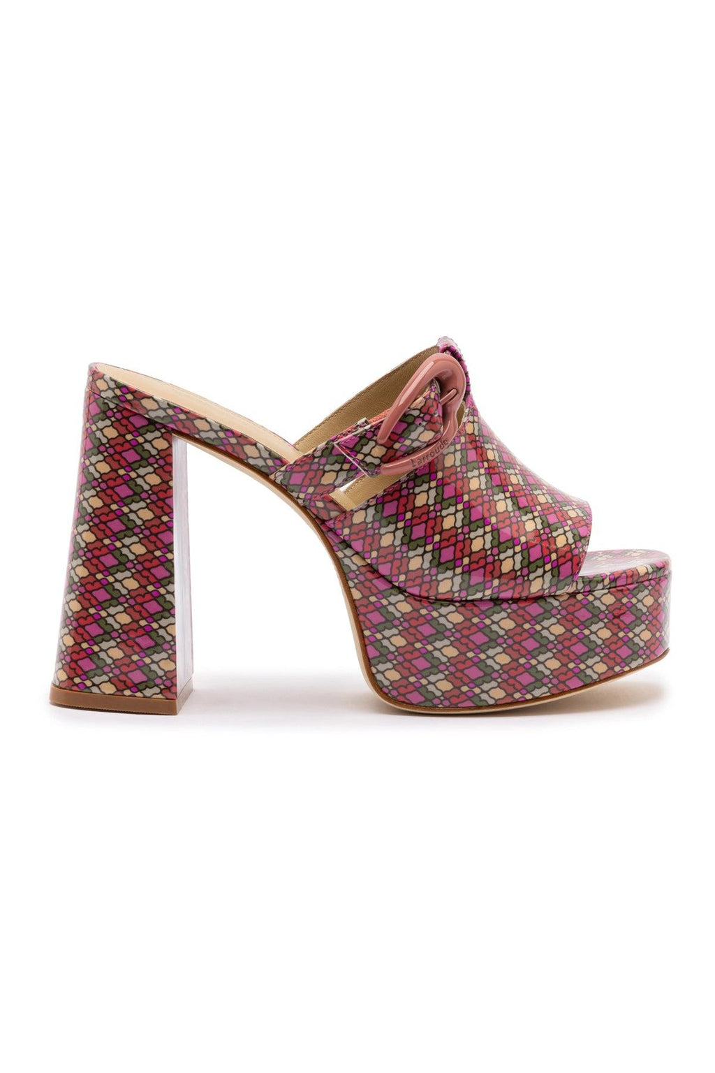 Dolly Verona Mule In Pink Vichy Patent Leather