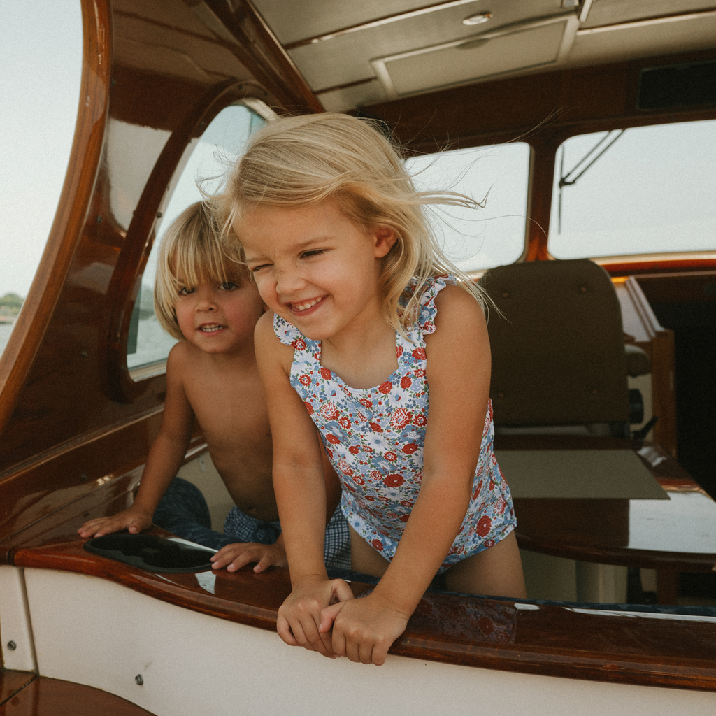 Girl’s Americana Blossom Crossover One Piece