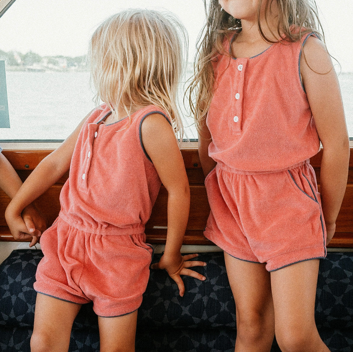 Girl’s Poppy Red French Terry Romper