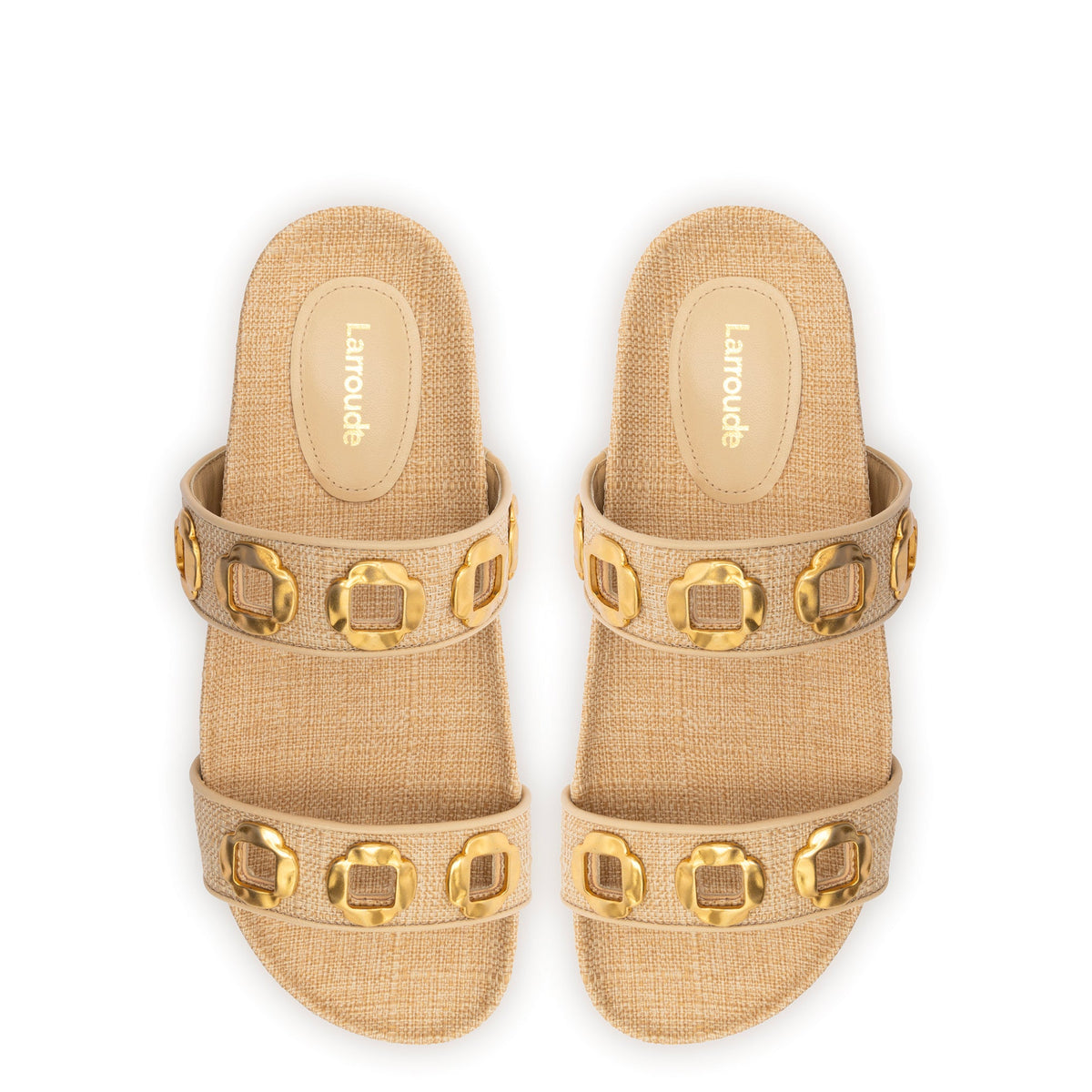 Milan Slide In Beige Raffia
