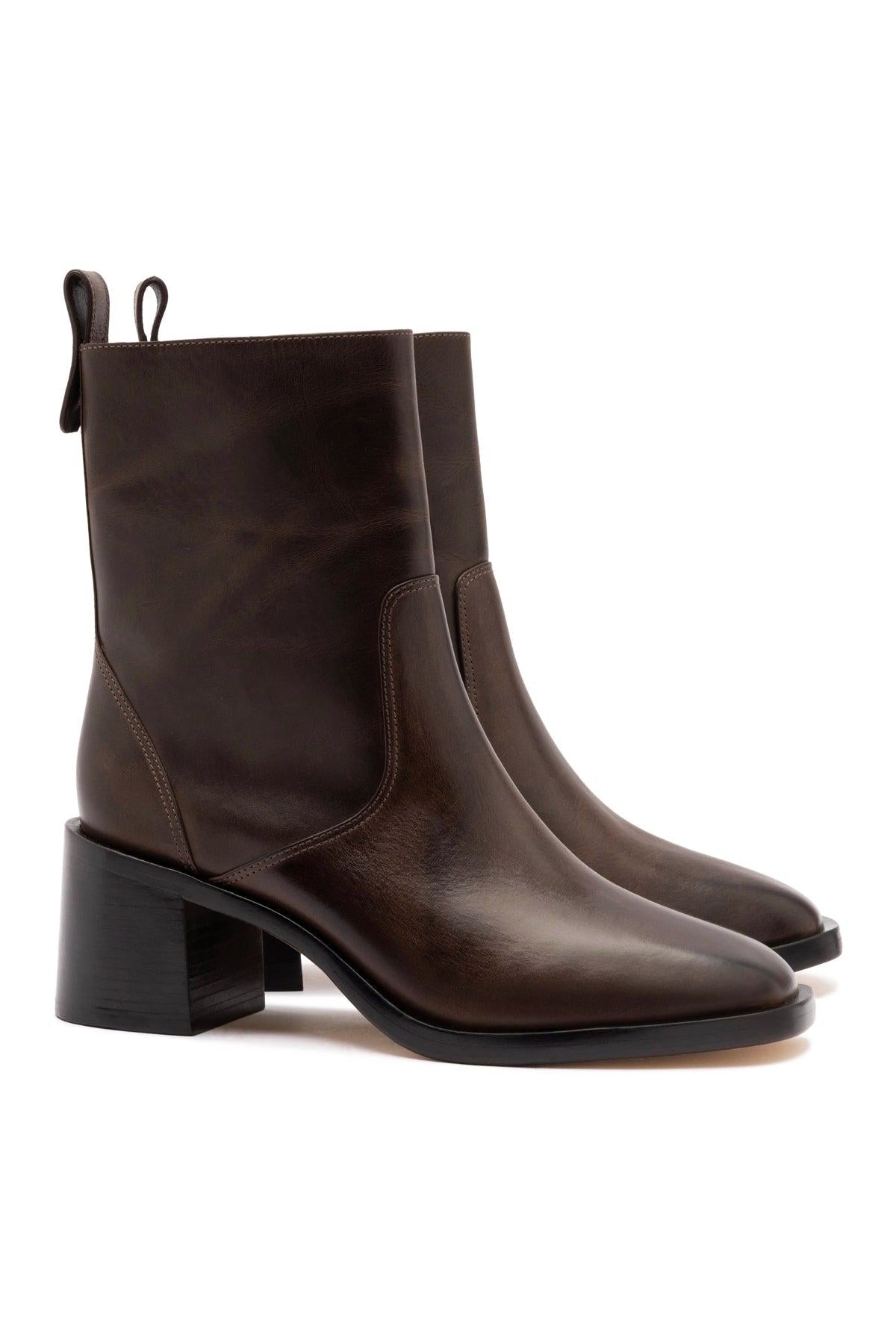 Mini Ricky Boot In Brown Shadow Leather