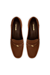 Suki Flatform Loafer In Burnt Umber Suede