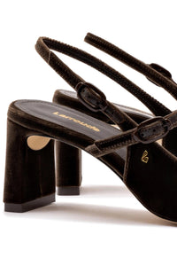 Georgina Pump In Brown Velvet