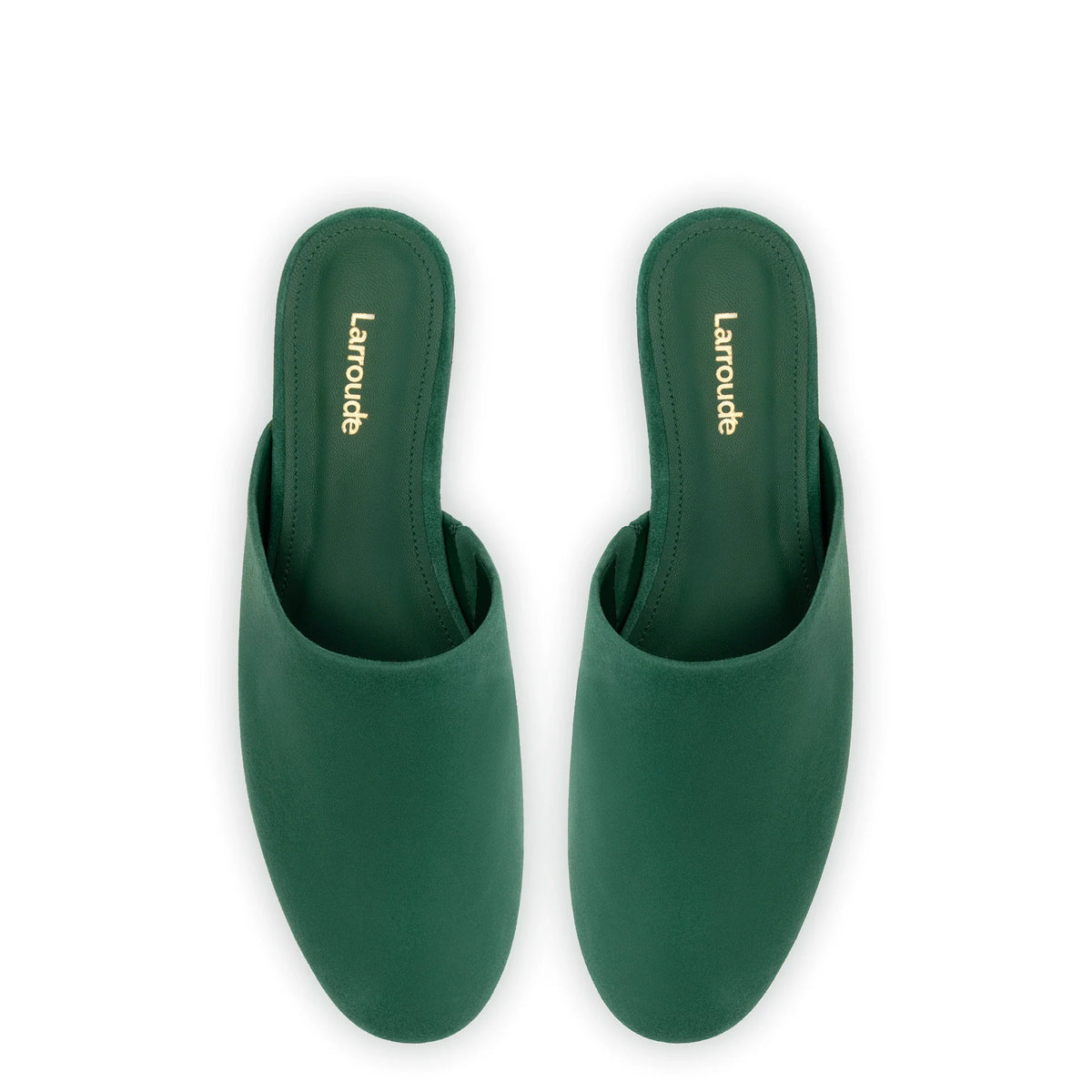 Venice Flat Mule and Pouch Kit In Emerald Suede