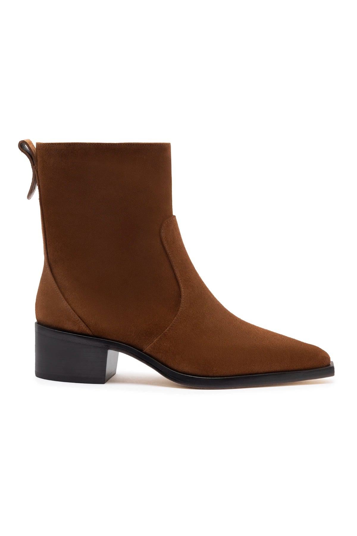 Florencia Low Boot In Burnt Umber Suede