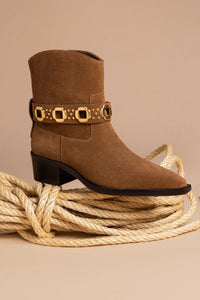 Milan Rodeo Bootie In Russet Suede