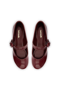 Verona Flatform In Burgundy Box Leather