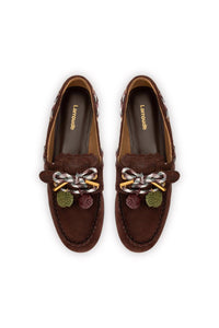 Cyprus Boat Shoe In Brown Suede