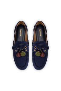 Cyprus Boat Shoe In Navy Suede