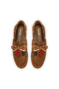 Cyprus Boat Shoe In Russet Suede