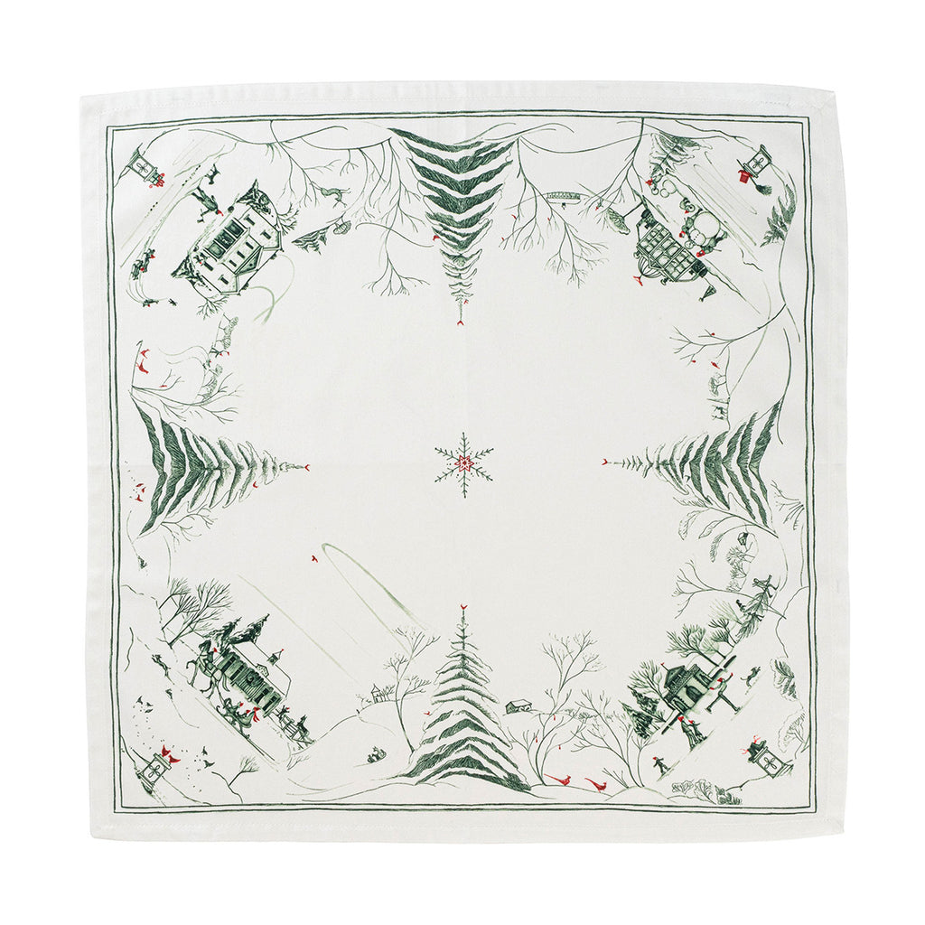 Country Estate Winter Frolic Napkin in Evergreen, Set of 4