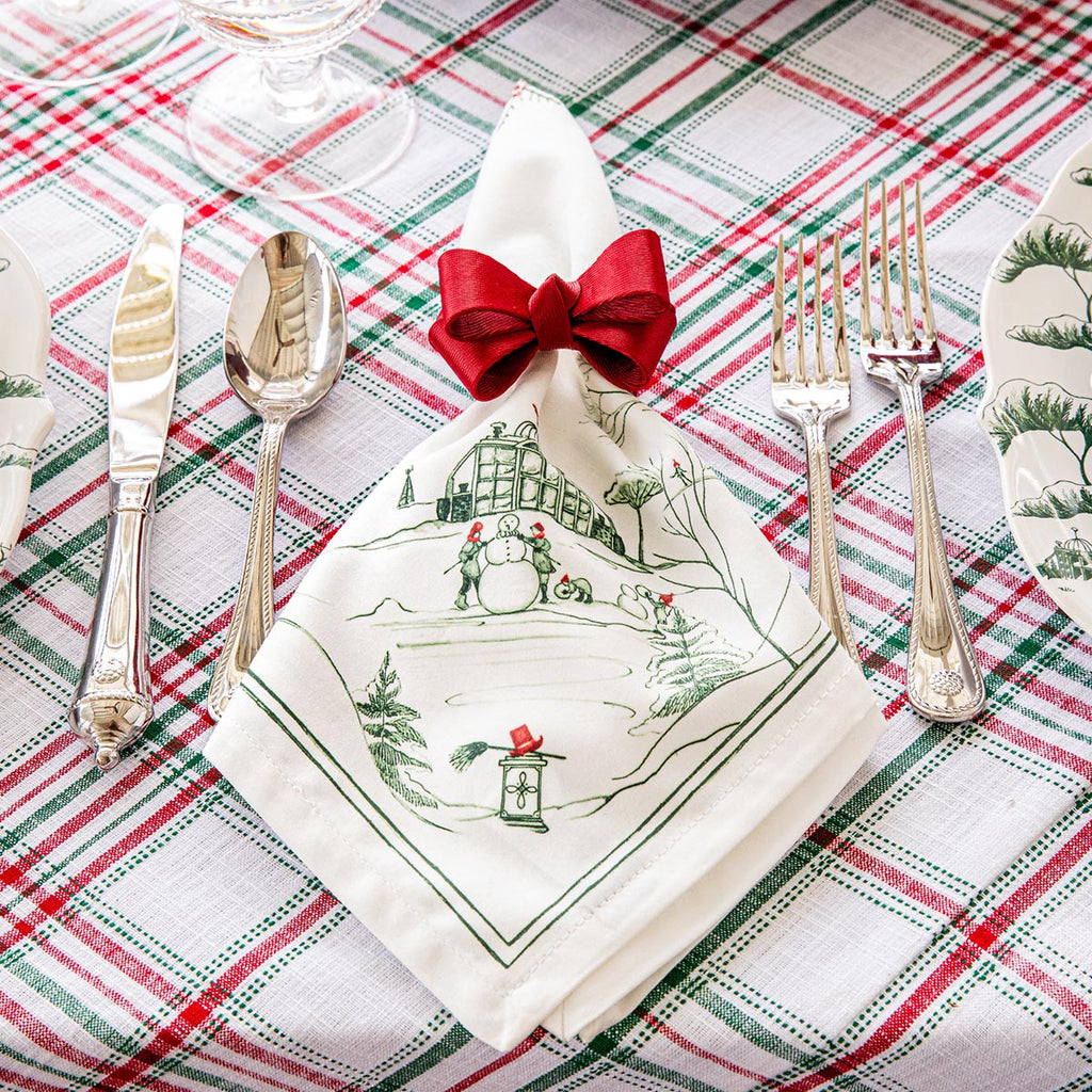 Country Estate Winter Frolic Napkin in Evergreen, Set of 4