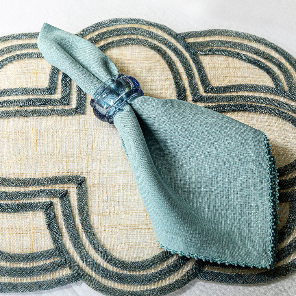 Berry Scallop Napkin in Light Blue, Set of 4