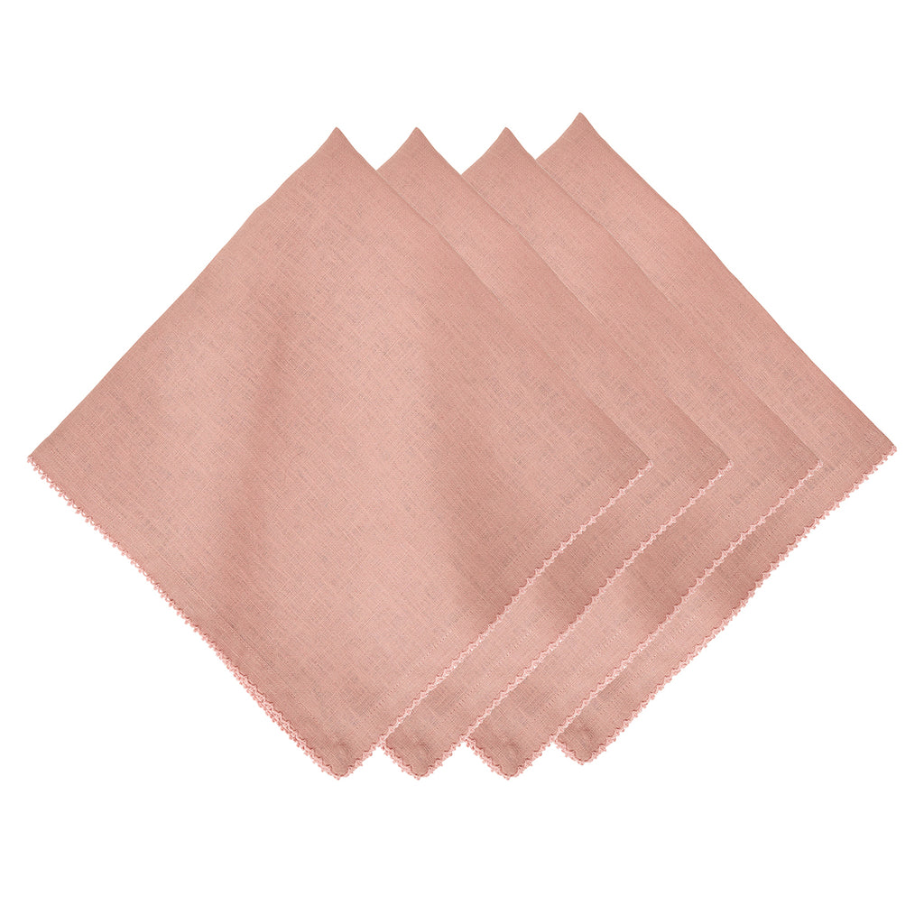 Berry Scallop Napkin in Pink, Set of 4