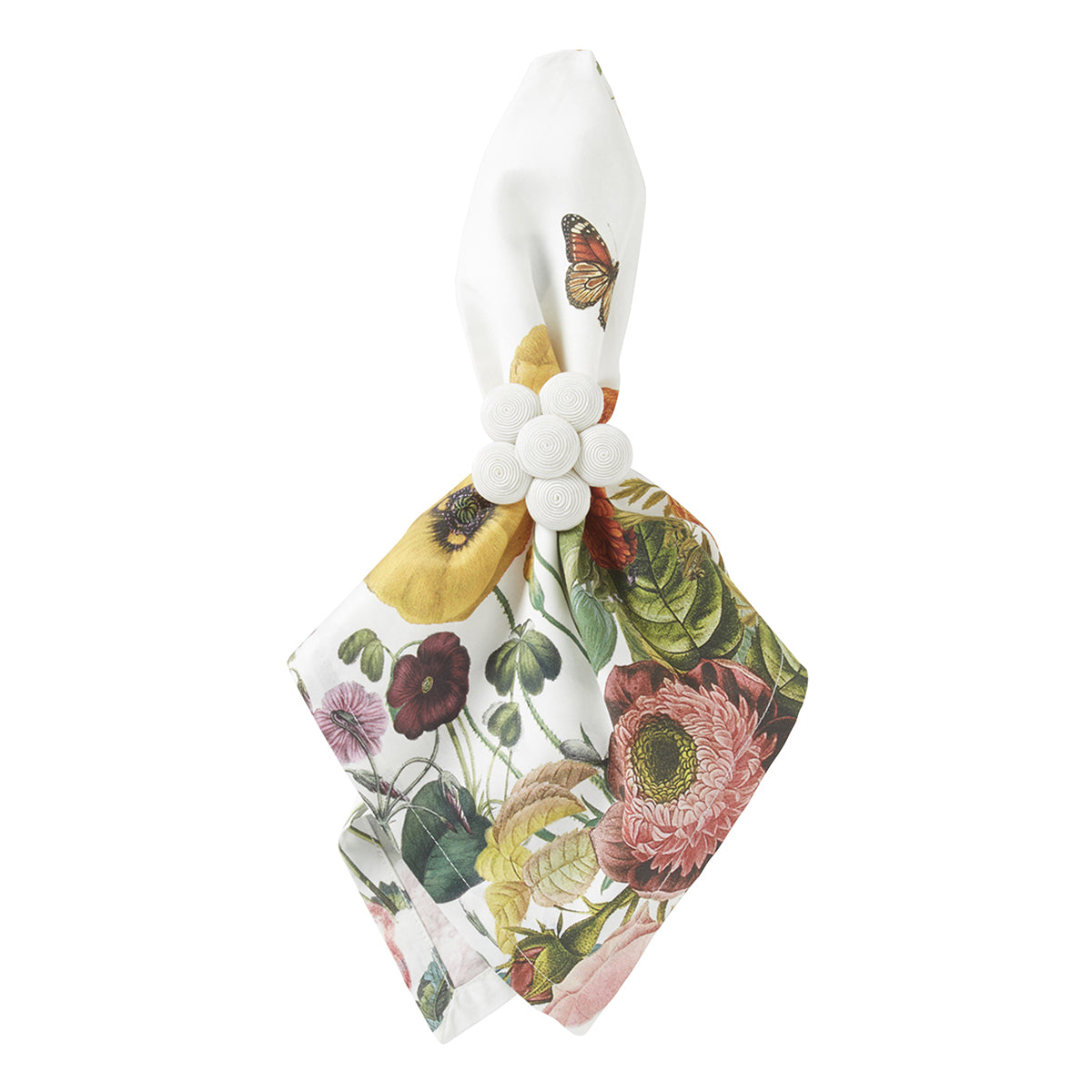 Field of Flowers Napkin in White, Set of 4