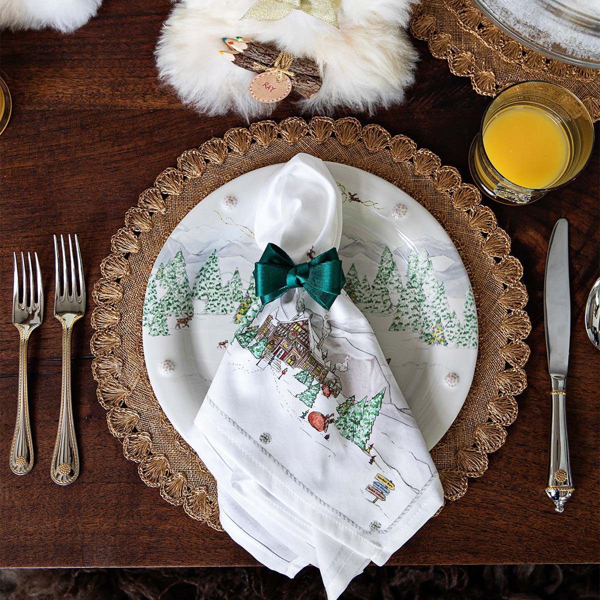 Berry & Thread North Pole Napkin in Multi, Set of 4