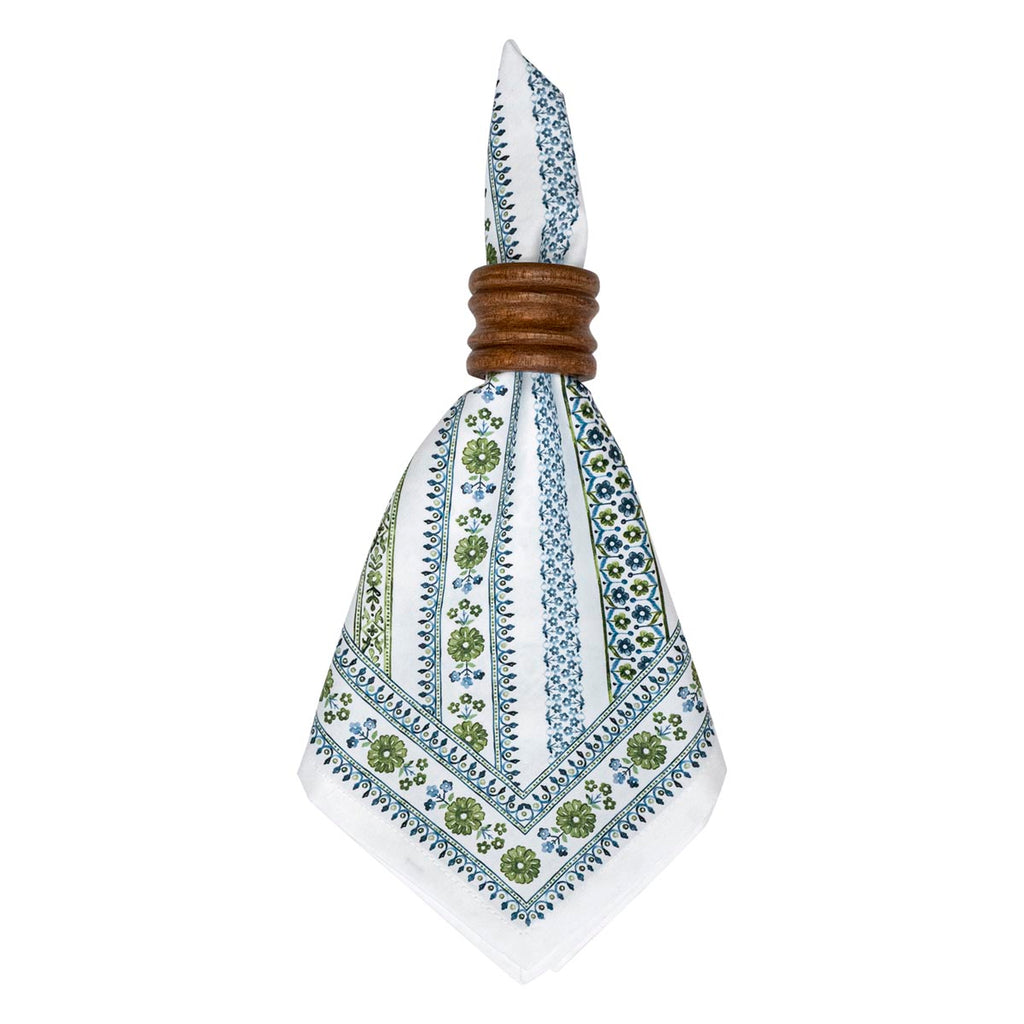 Seville Stripe Napkin in Green, Set of 4