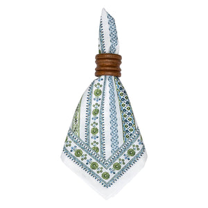Seville Stripe Napkin in Green, Set of 4