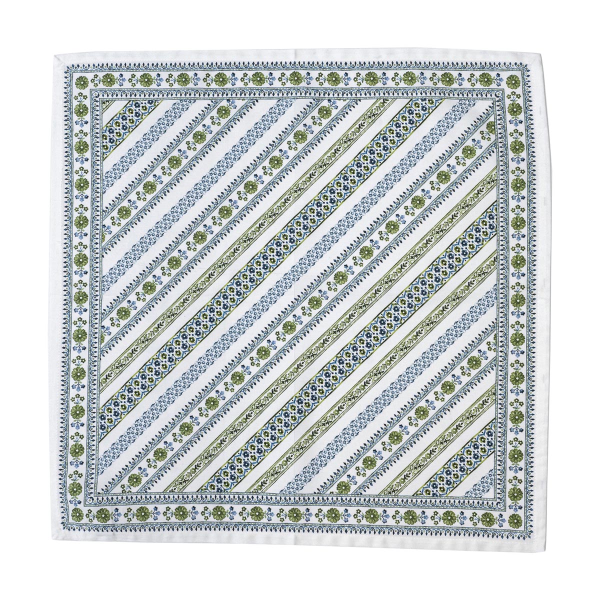 Seville Stripe Napkin in Green, Set of 4